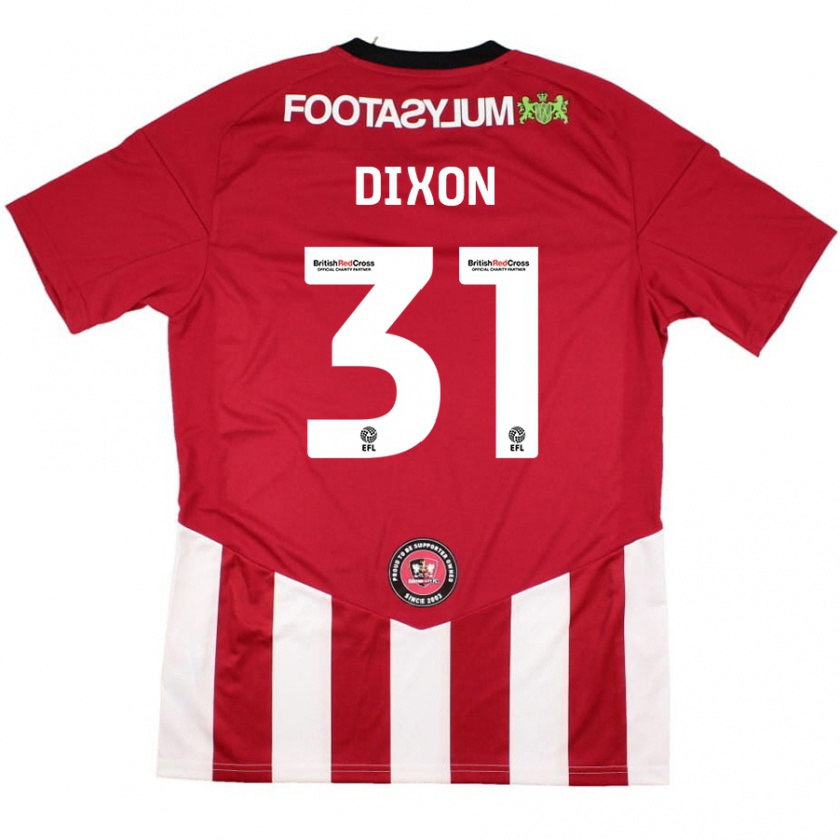 Kandiny Niño Camiseta Ellen Dixon #31 Rojo Blanco 1ª Equipación 2024/25 La Camisa