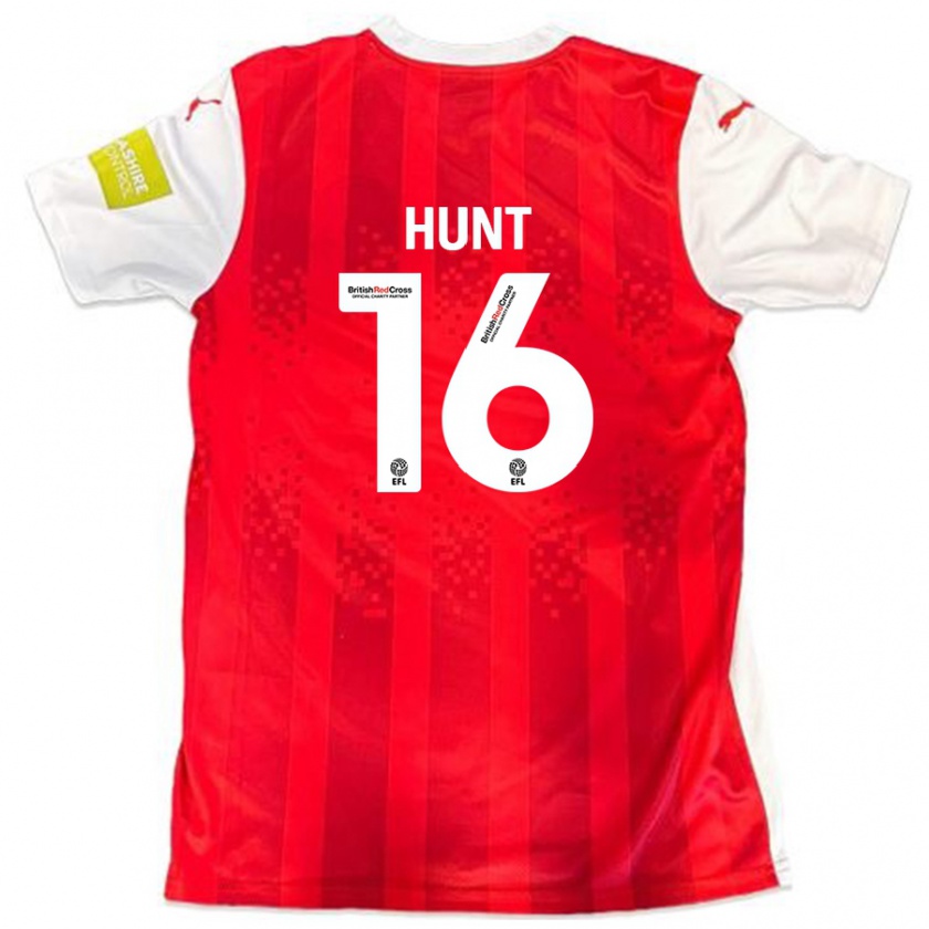 Kandiny Niño Camiseta Mackenzie Hunt #16 Rojo Blanco 1ª Equipación 2024/25 La Camisa