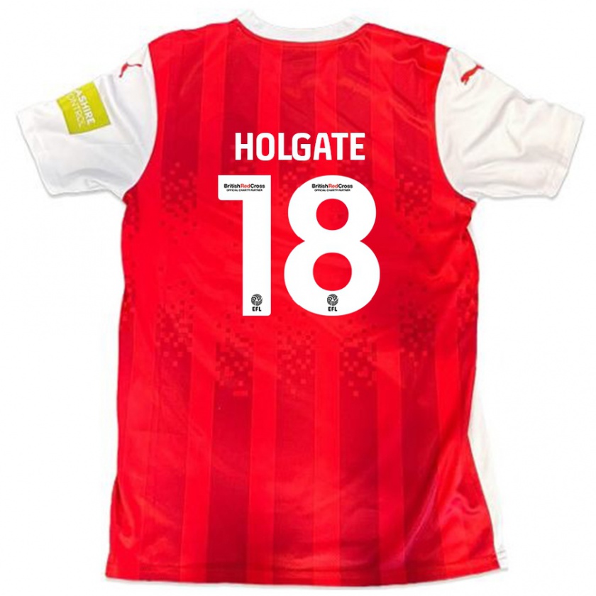 Kandiny Kinder Harrison Holgate #18 Rot Weiß Heimtrikot Trikot 2024/25 T-Shirt Österreich