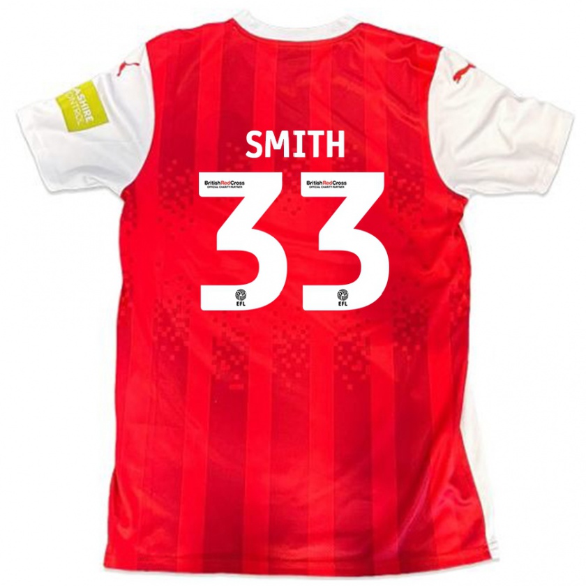 Kandiny Bambino Maglia Pele Smith #33 Rosso Bianco Kit Gara Home 2024/25 Maglietta