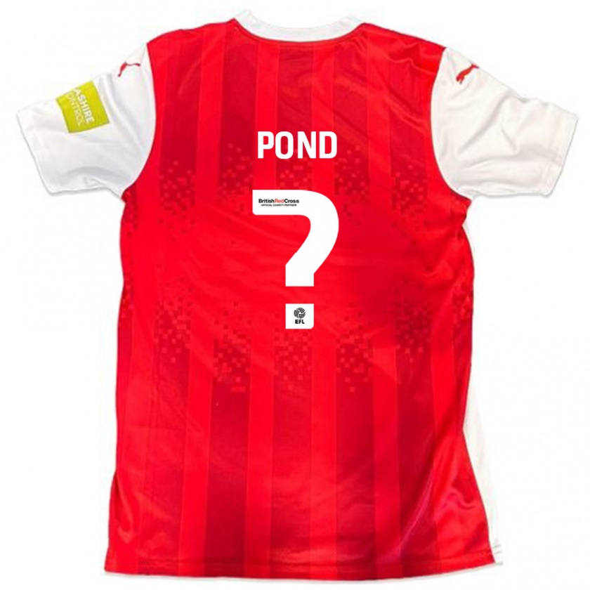 Kandiny Niño Camiseta Nathan Pond #0 Rojo Blanco 1ª Equipación 2024/25 La Camisa