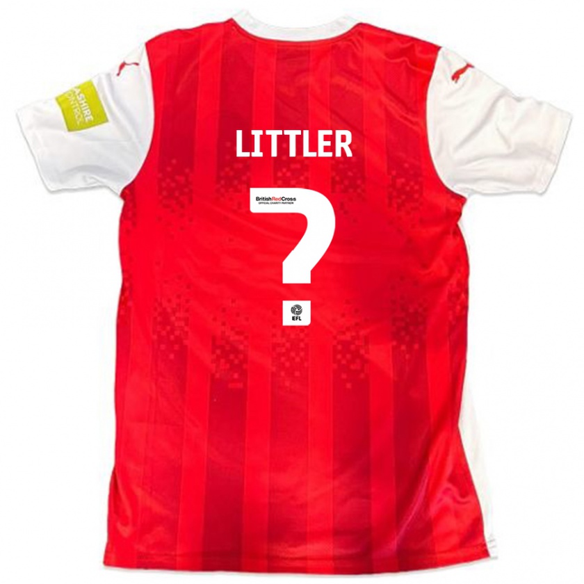 Kandiny Niño Camiseta Zack Littler #0 Rojo Blanco 1ª Equipación 2024/25 La Camisa