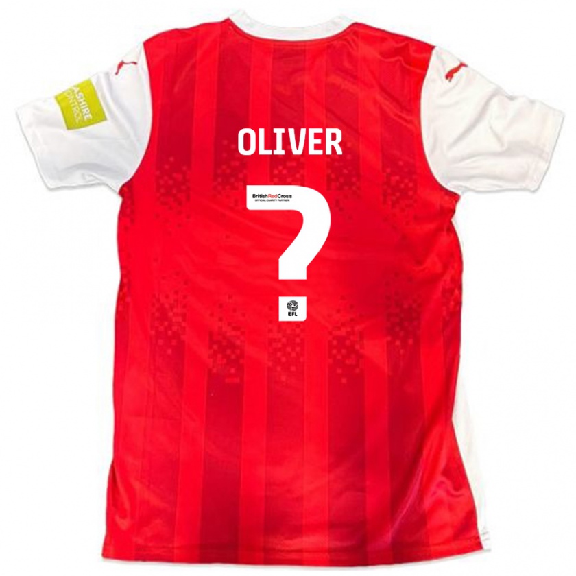 Kandiny Niño Camiseta Toby Oliver #0 Rojo Blanco 1ª Equipación 2024/25 La Camisa