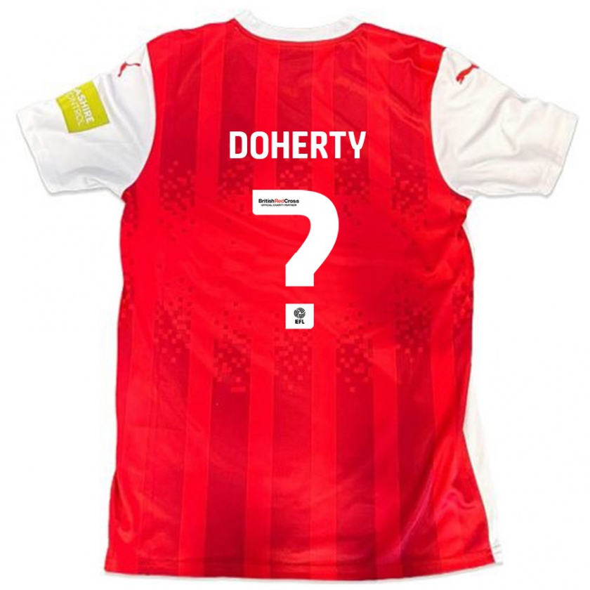 Kandiny Niño Camiseta Jack Doherty #0 Rojo Blanco 1ª Equipación 2024/25 La Camisa