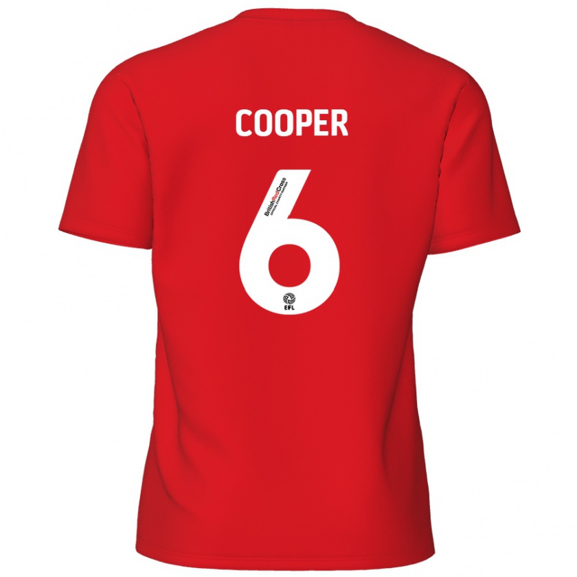 Kandiny Kinderen Brandon Cooper #6 Rood Thuisshirt Thuistenue 2024/25 T-Shirt België