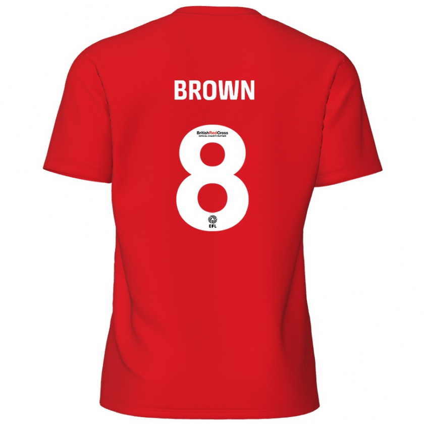 Kandiny Niño Camiseta Jordan Brown #8 Rojo 1ª Equipación 2024/25 La Camisa México