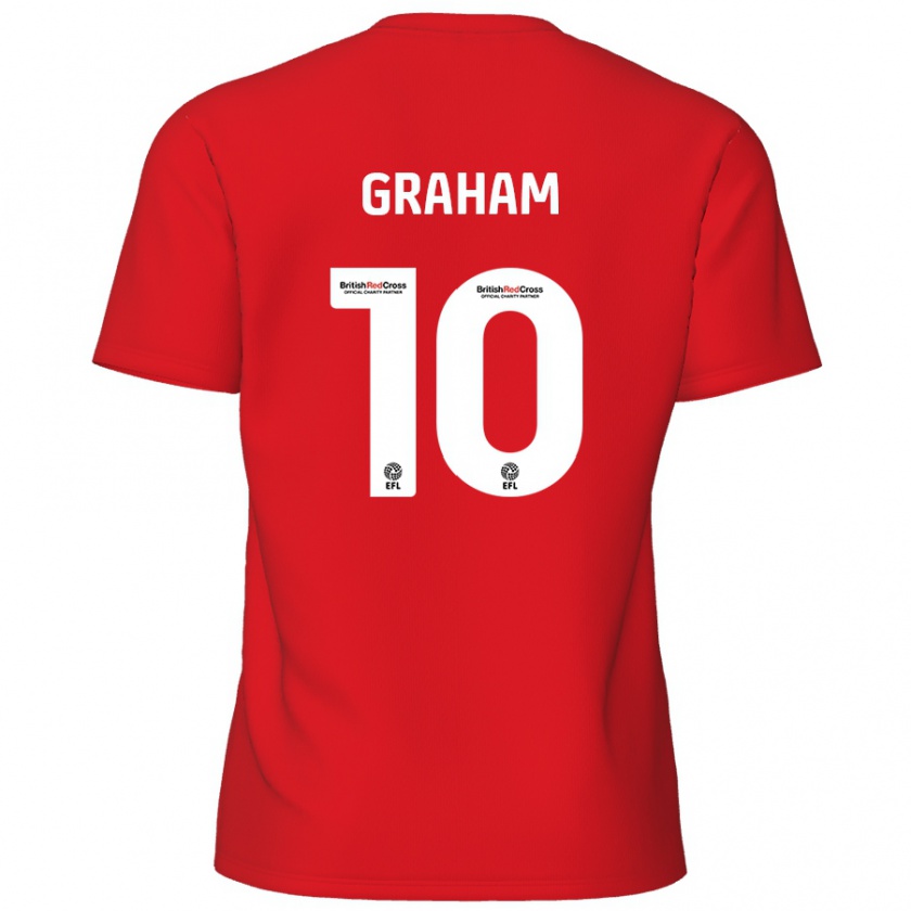 Kandiny Kinderen Jordan Graham #10 Rood Thuisshirt Thuistenue 2024/25 T-Shirt België