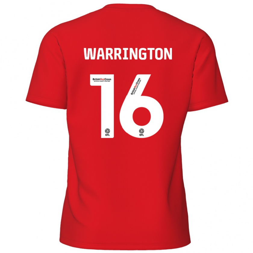 Kandiny Niño Camiseta Lewis Warrington #16 Rojo 1ª Equipación 2024/25 La Camisa México