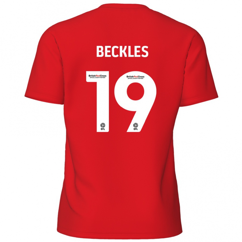 Kandiny Bambino Maglia Omar Beckles #19 Rosso Kit Gara Home 2024/25 Maglietta