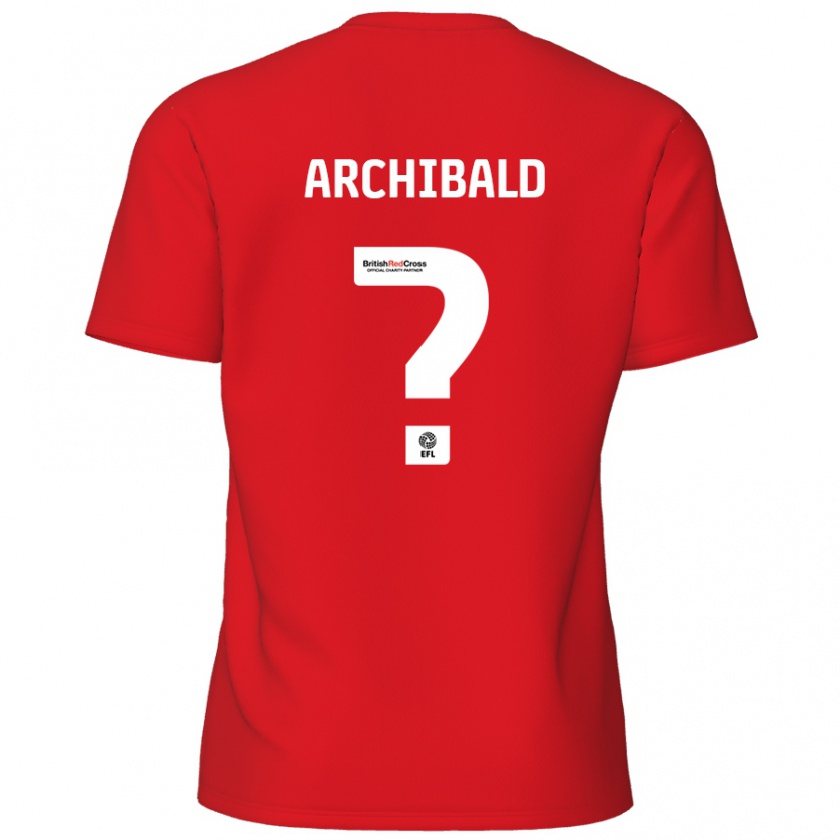 Kandiny Bambino Maglia Aaron Archibald #0 Rosso Kit Gara Home 2024/25 Maglietta