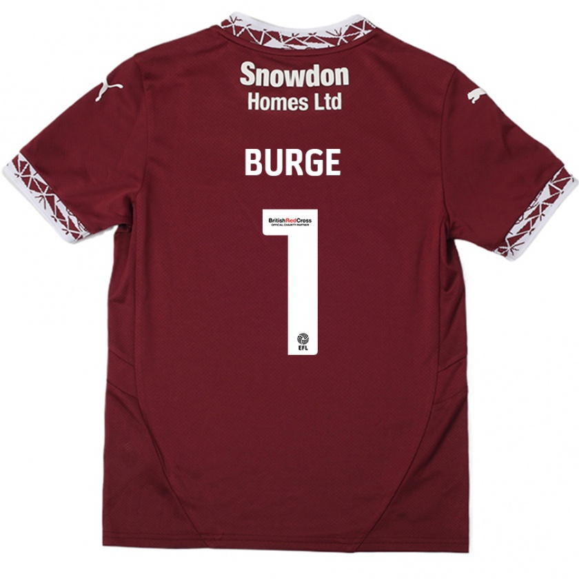 Kandiny Niño Camiseta Lee Burge #1 Borgoña 1ª Equipación 2024/25 La Camisa