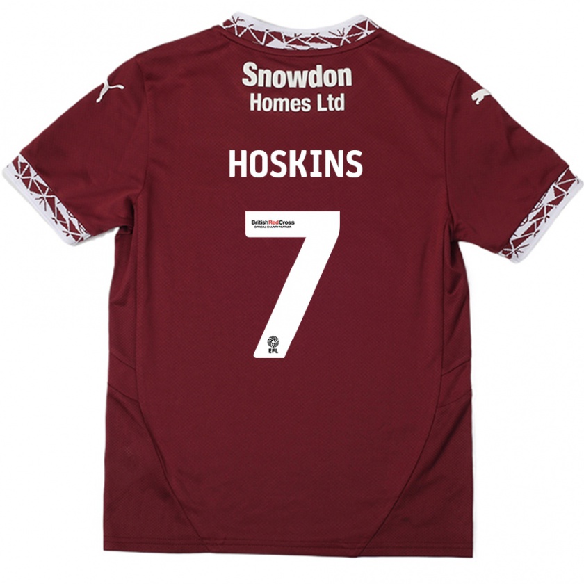 Kandiny Niño Camiseta Sam Hoskins #7 Borgoña 1ª Equipación 2024/25 La Camisa