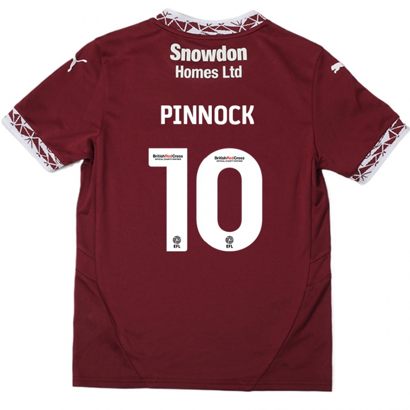 Kandiny Kinderen Mitch Pinnock #10 Bordeauxrood Thuisshirt Thuistenue 2024/25 T-Shirt België