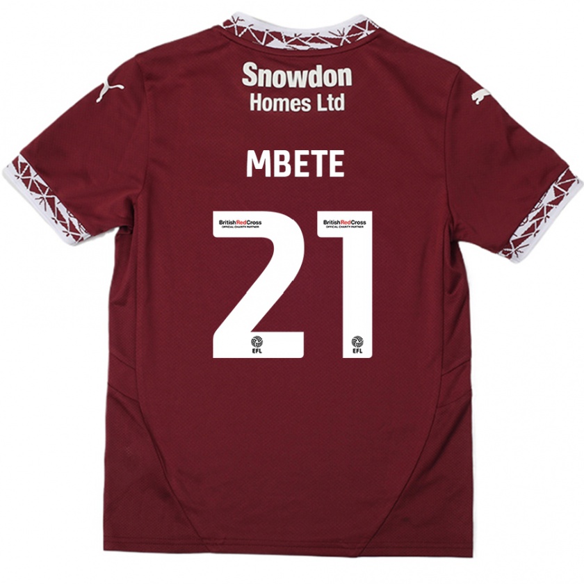 Kandiny Niño Camiseta Luke Mbete #21 Borgoña 1ª Equipación 2024/25 La Camisa