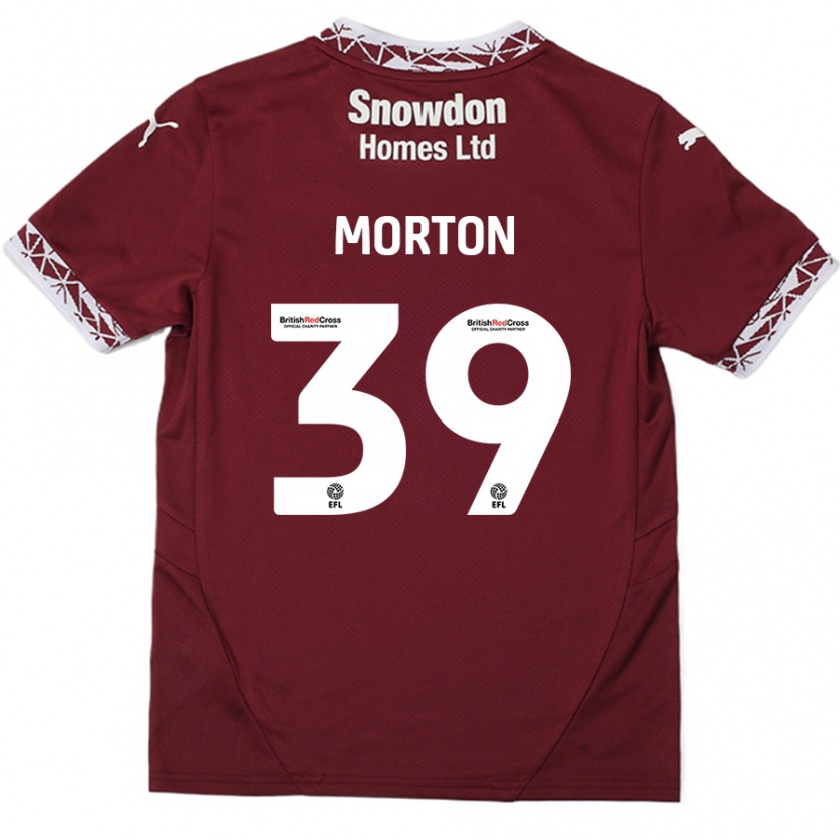 Kandiny Kinderen Callum Morton #39 Bordeauxrood Thuisshirt Thuistenue 2024/25 T-Shirt België