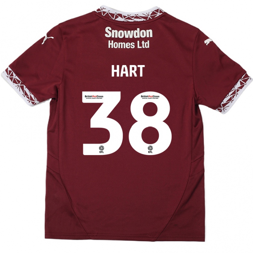 Kandiny Kinderen Jamari Hart #38 Bordeauxrood Thuisshirt Thuistenue 2024/25 T-Shirt België