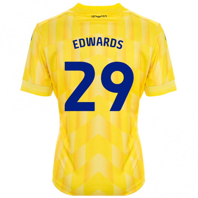 Kandiny Kinder Kyle Edwards #29 Gelb Heimtrikot Trikot 2024/25 T-Shirt Österreich