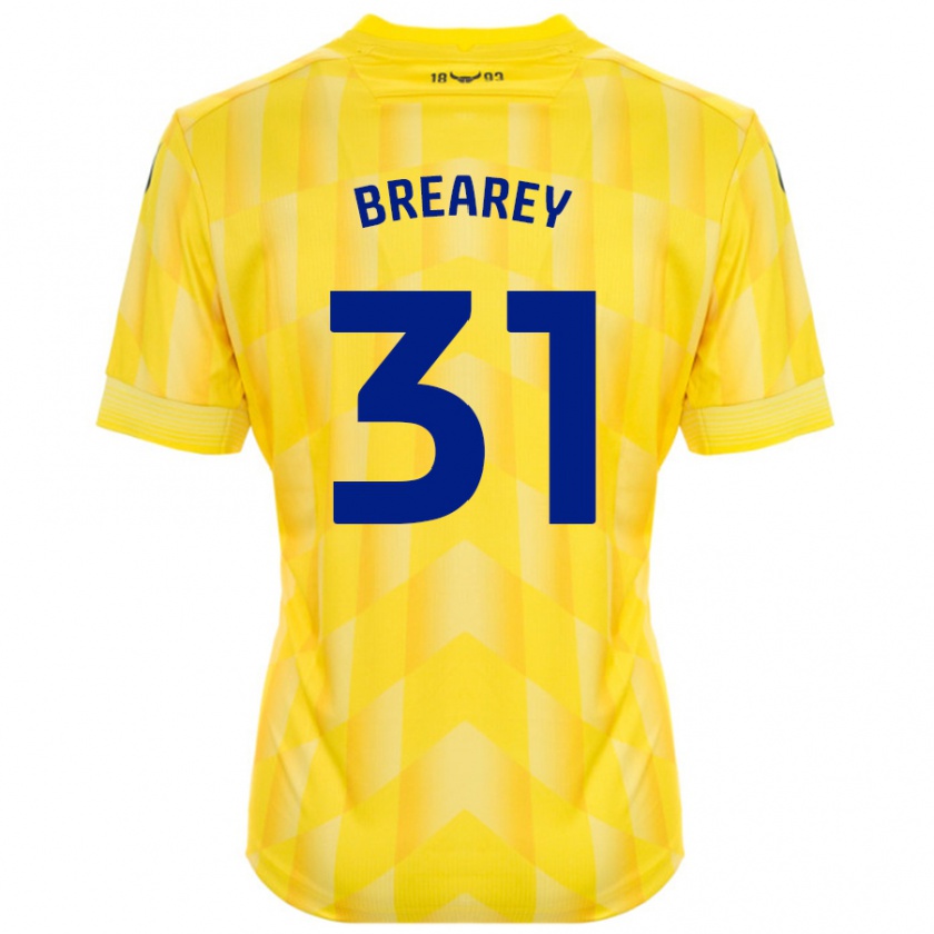 Kandiny Kinderen Eddie Brearey #31 Geel Thuisshirt Thuistenue 2024/25 T-Shirt België