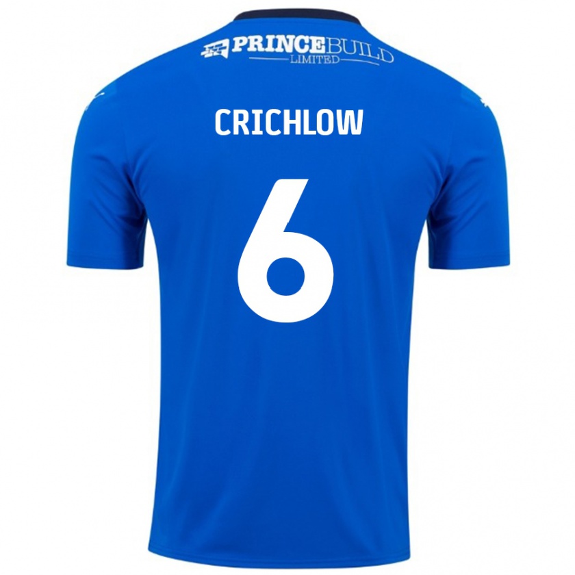 Kandiny Niño Camiseta Romoney Crichlow #6 Azul Blanco 1ª Equipación 2024/25 La Camisa