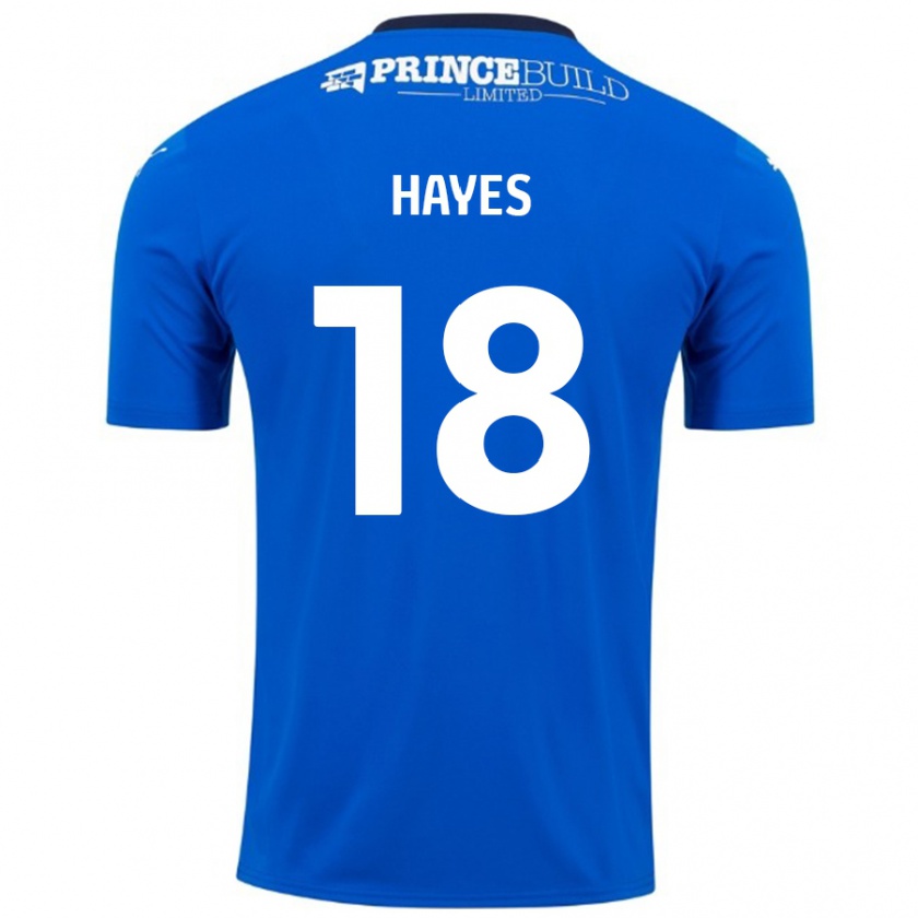 Kandiny Niño Camiseta Cian Hayes #18 Azul Blanco 1ª Equipación 2024/25 La Camisa