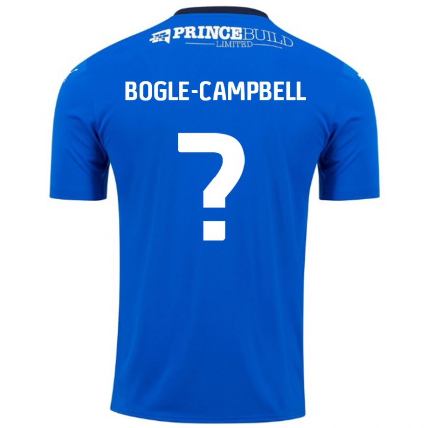 Kandiny Niño Camiseta Ma'kel Bogle-Campbell #0 Azul Blanco 1ª Equipación 2024/25 La Camisa