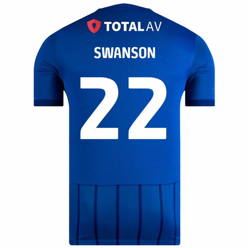 Kandiny Kinder Zak Swanson #22 Blau Heimtrikot Trikot 2024/25 T-Shirt Österreich