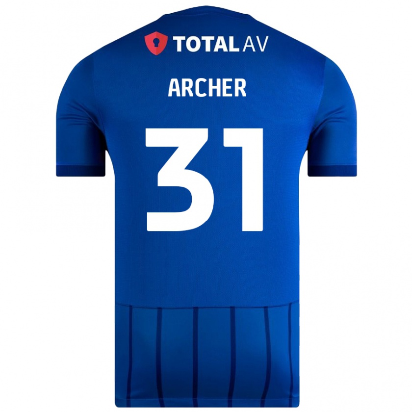 Kandiny Kinderen Jordan Archer #31 Blauw Thuisshirt Thuistenue 2024/25 T-Shirt België