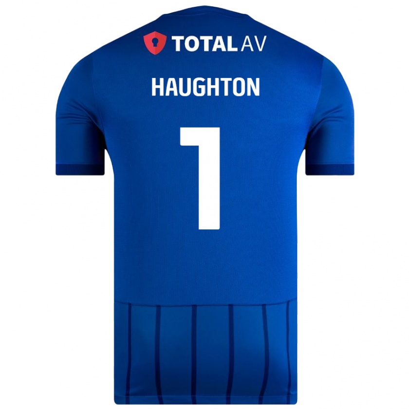 Kandiny Bambino Maglia Hannah Haughton #1 Blu Kit Gara Home 2024/25 Maglietta