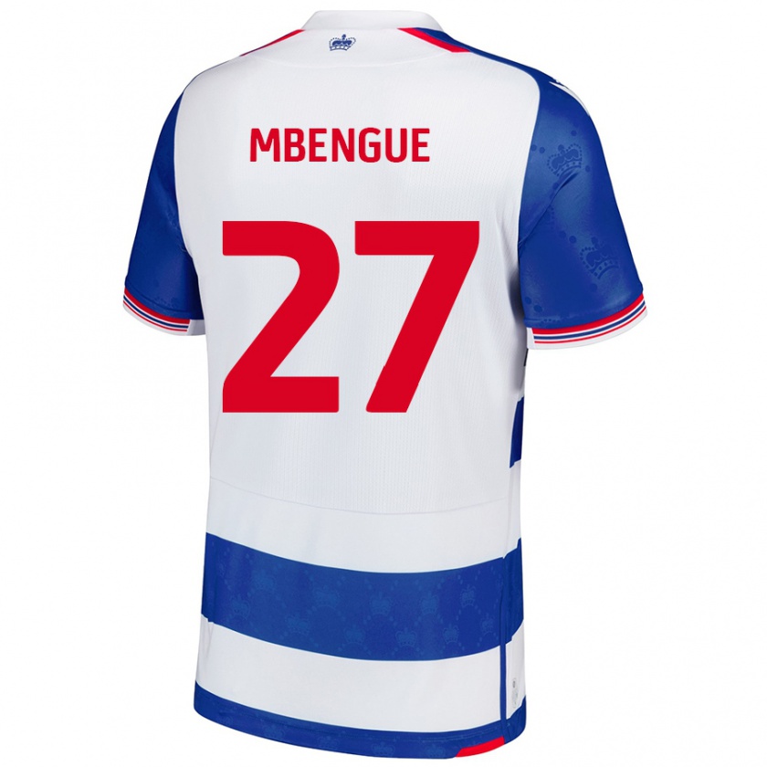 Kandiny Niño Camiseta Amadou Salif Mbengue #27 Azul Blanco 1ª Equipación 2024/25 La Camisa