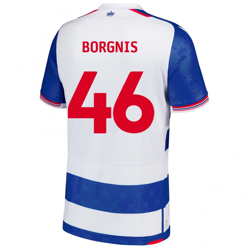 Kandiny Niño Camiseta Jacob Borgnis #46 Azul Blanco 1ª Equipación 2024/25 La Camisa