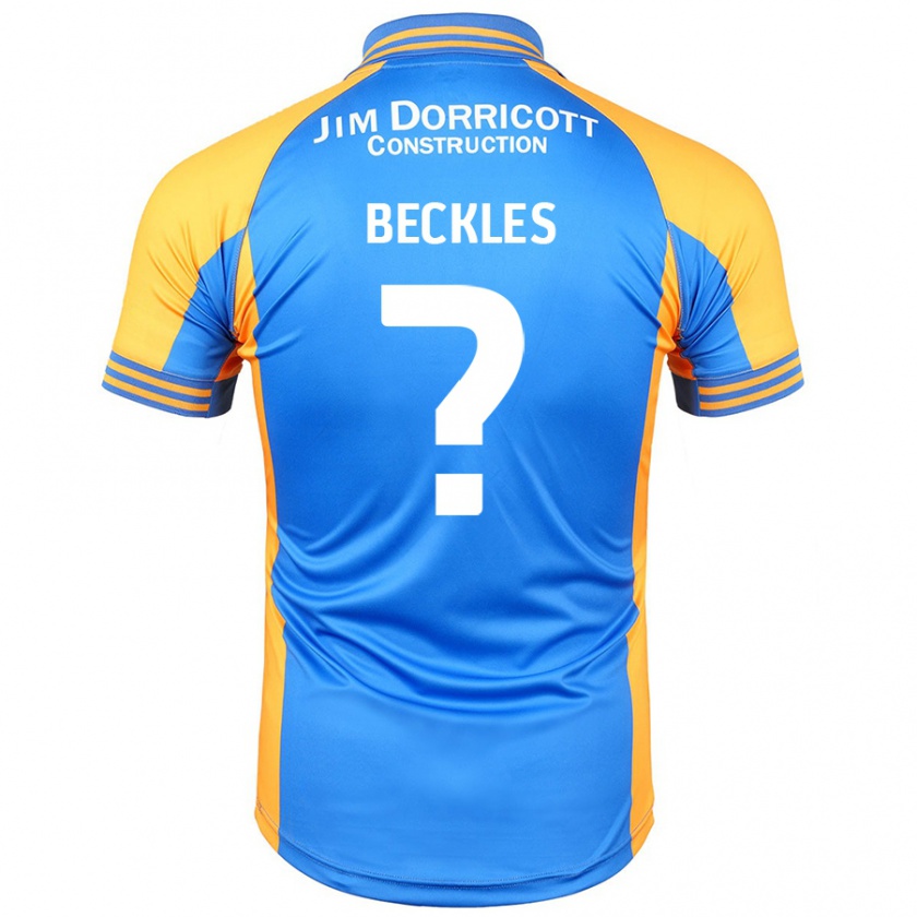 Kandiny Niño Camiseta Frankie Beckles #0 Azul Ámbar 1ª Equipación 2024/25 La Camisa