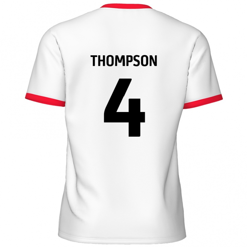 Kandiny Criança Camisola Nathan Thompson #4 Vermelho Branco Principal 2024/25 Camisa Brasil