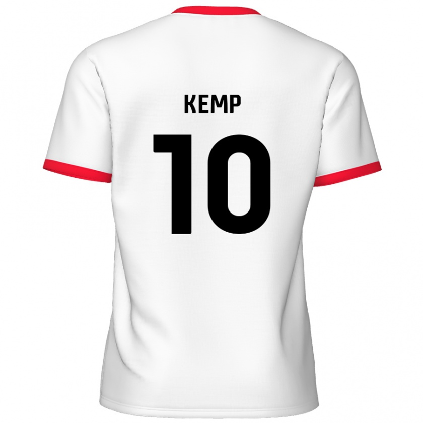 Kandiny Criança Camisola Dan Kemp #10 Vermelho Branco Principal 2024/25 Camisa Brasil