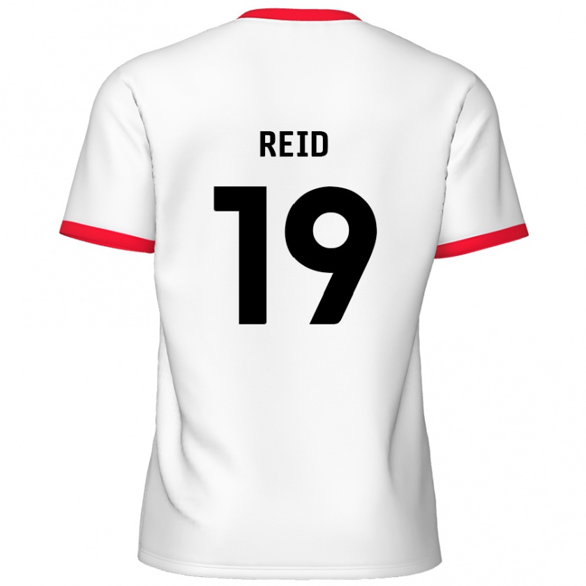 Kandiny Criança Camisola Jamie Reid #19 Vermelho Branco Principal 2024/25 Camisa Brasil