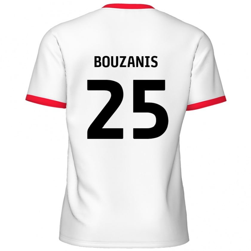 Kandiny Barn Dean Bouzanis #25 Vit Röd Hemmatröja Matchtröjor 2024/25 Tröjor T-Tröja