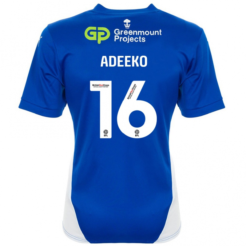 Kandiny Bambino Maglia Baba Adeeko #16 Blu Bianco Kit Gara Home 2024/25 Maglietta