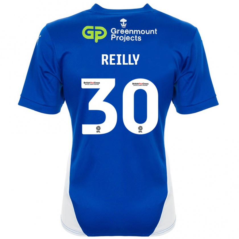 Kandiny Niño Camiseta Jack Reilly #30 Azul Blanco 1ª Equipación 2024/25 La Camisa