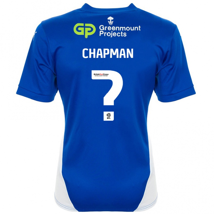 KandinyキッズLlyton Chapman#0ブルーホワイトホームシャツ2024/25ジャージーユニフォーム