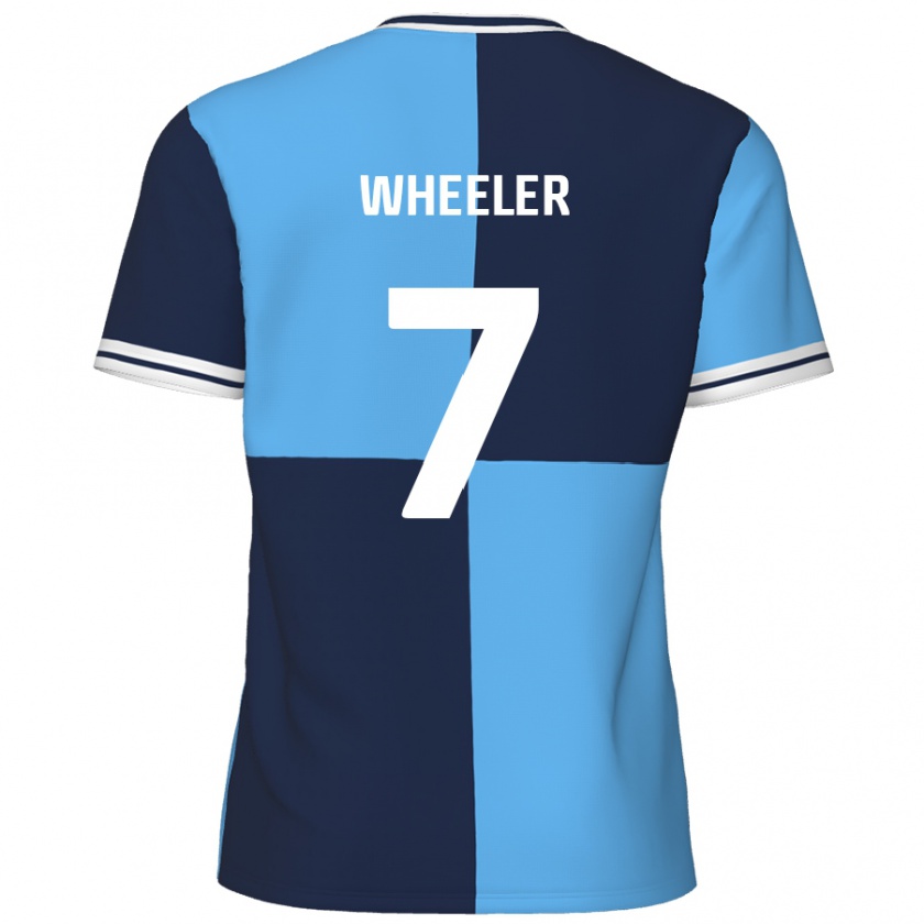 Kandiny Kinderen David Wheeler #7 Hemelsblauw Donkerblauw Thuisshirt Thuistenue 2024/25 T-Shirt België