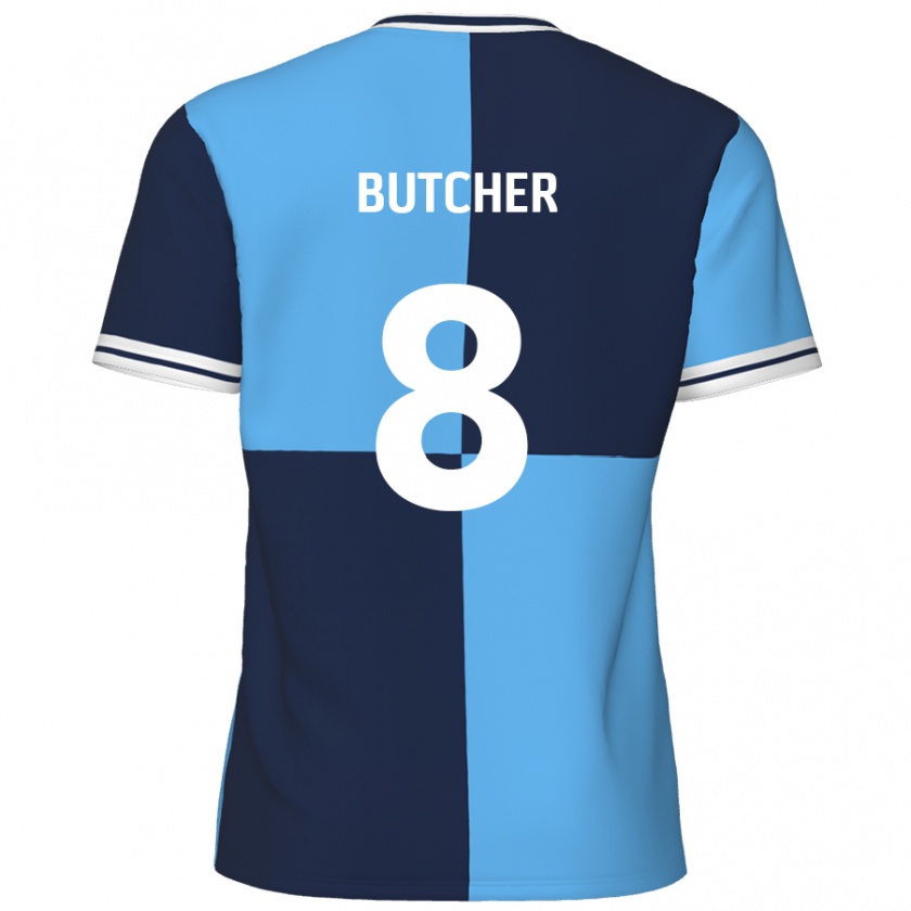 Kandiny Niño Camiseta Matt Butcher #8 Azul Cielo Azul Oscuro 1ª Equipación 2024/25 La Camisa