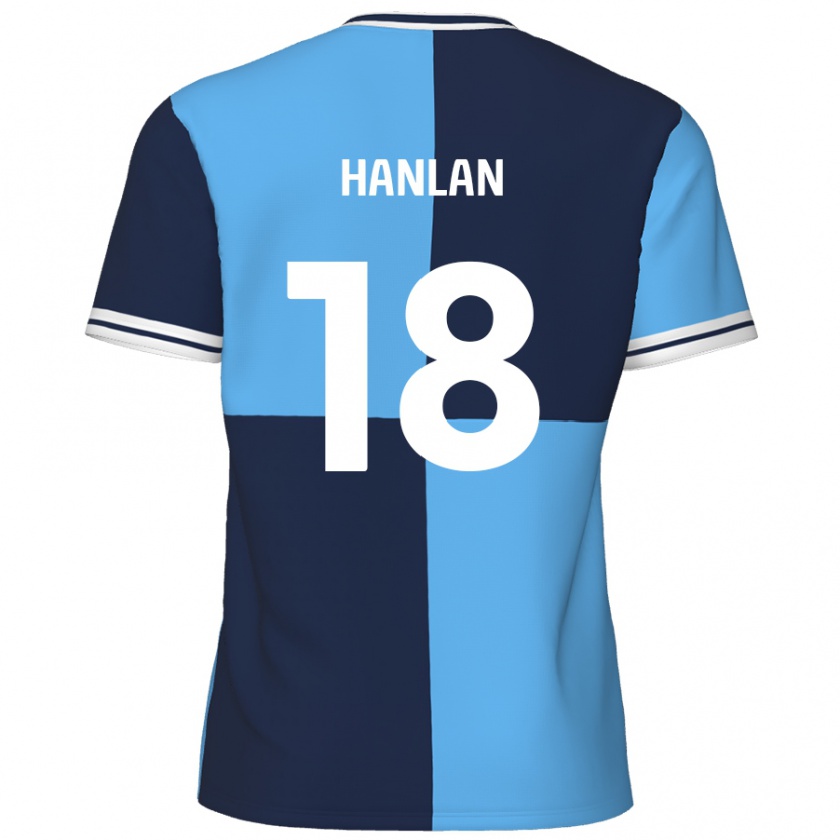 Kandiny Niño Camiseta Brandon Hanlan #18 Azul Cielo Azul Oscuro 1ª Equipación 2024/25 La Camisa