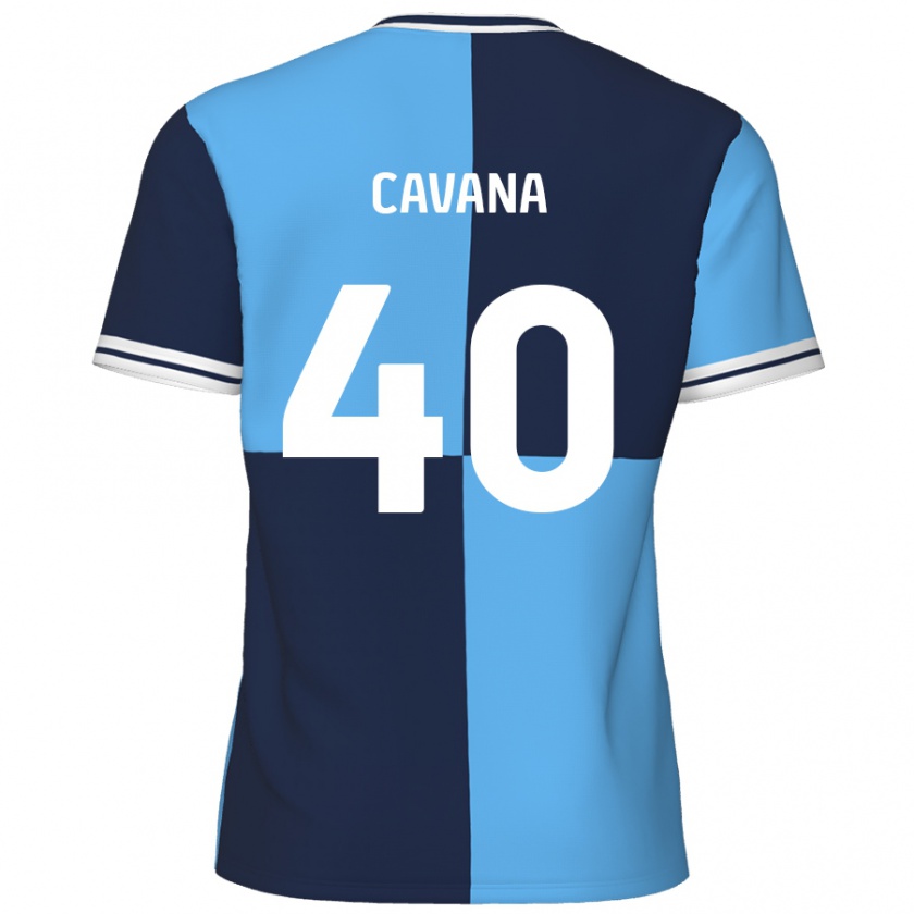 Kandiny Niño Camiseta Max Cavana #40 Azul Cielo Azul Oscuro 1ª Equipación 2024/25 La Camisa