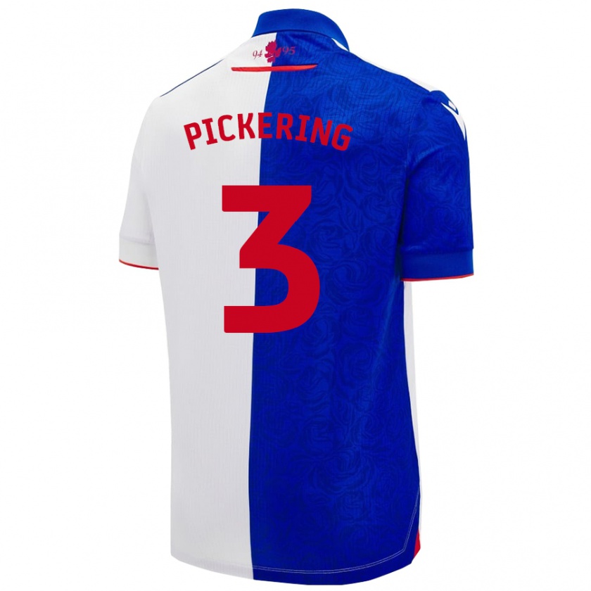 Kandiny Niño Camiseta Harry Pickering #3 Azul Cielo Blanco 1ª Equipación 2024/25 La Camisa México