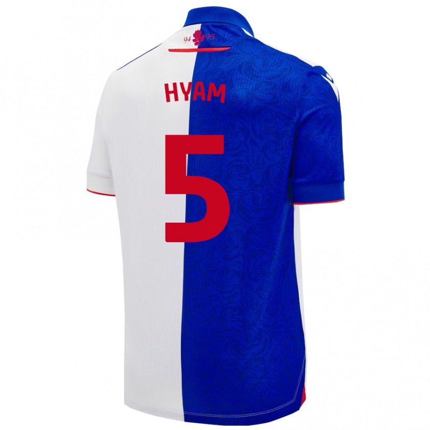 Kandiny Niño Camiseta Dominic Hyam #5 Azul Cielo Blanco 1ª Equipación 2024/25 La Camisa