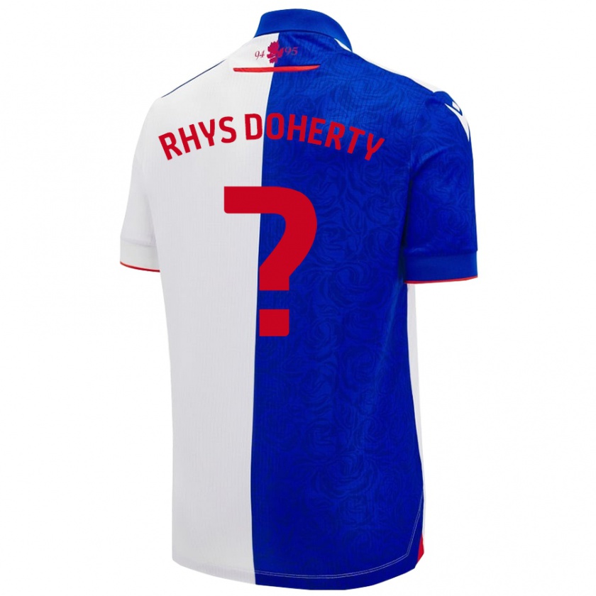 Kandiny Kinderen Rhys Doherty #0 Hemelsblauw Wit Thuisshirt Thuistenue 2024/25 T-Shirt België