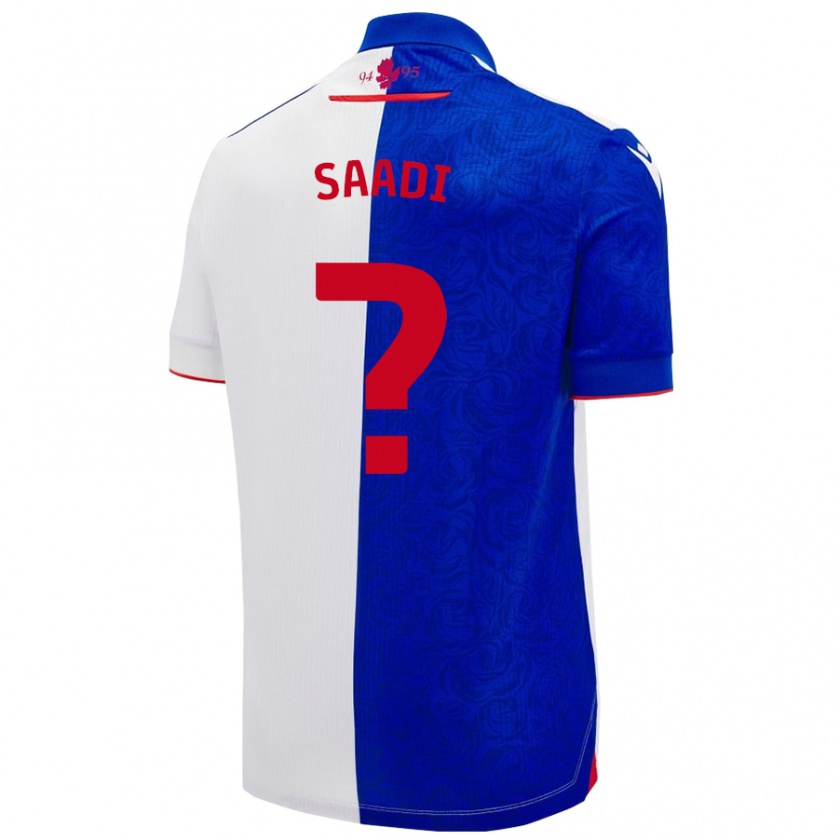 Kandiny Bambino Maglia Jalil Saadi #0 Azzurro Bianco Kit Gara Home 2024/25 Maglietta