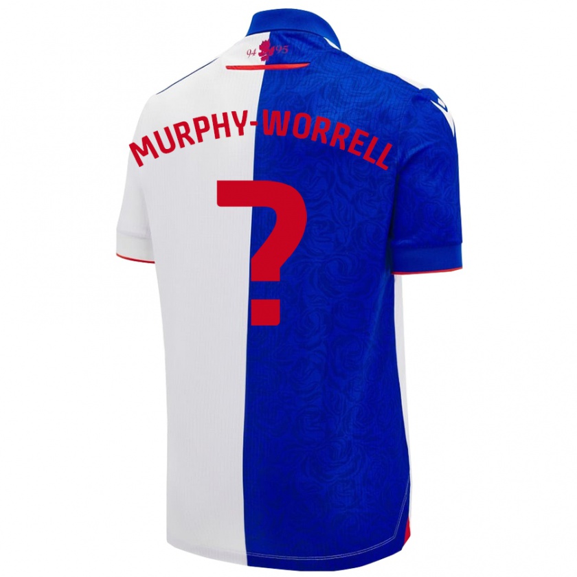 Kandiny Kinderen Paul Murphy-Worrell #0 Hemelsblauw Wit Thuisshirt Thuistenue 2024/25 T-Shirt België