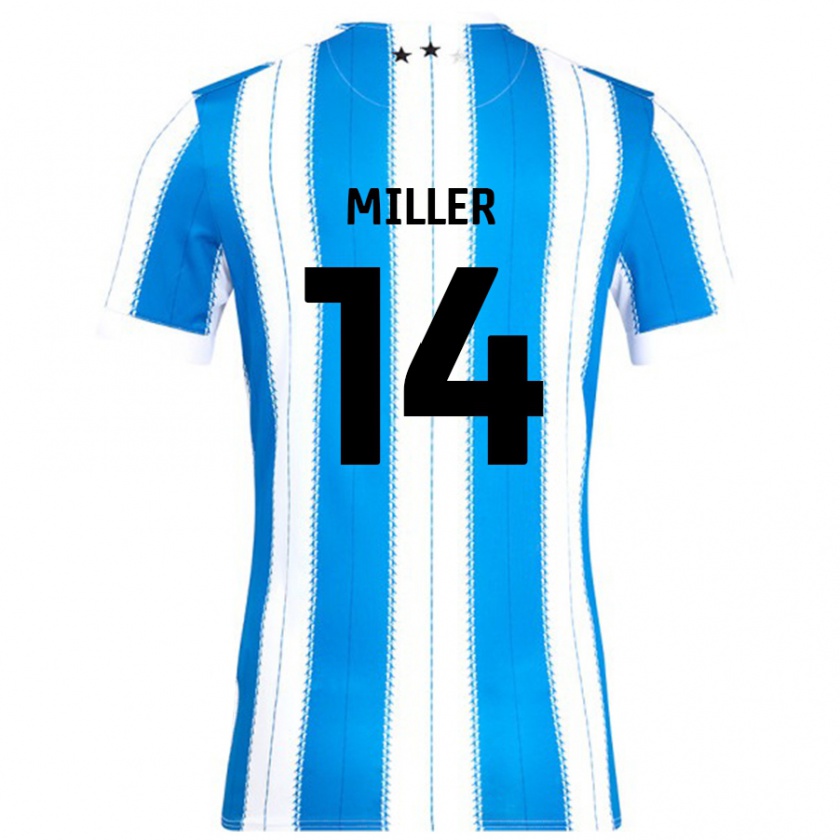 Kandiny Niño Camiseta Mickel Miller #14 Azul Blanco 1ª Equipación 2024/25 La Camisa