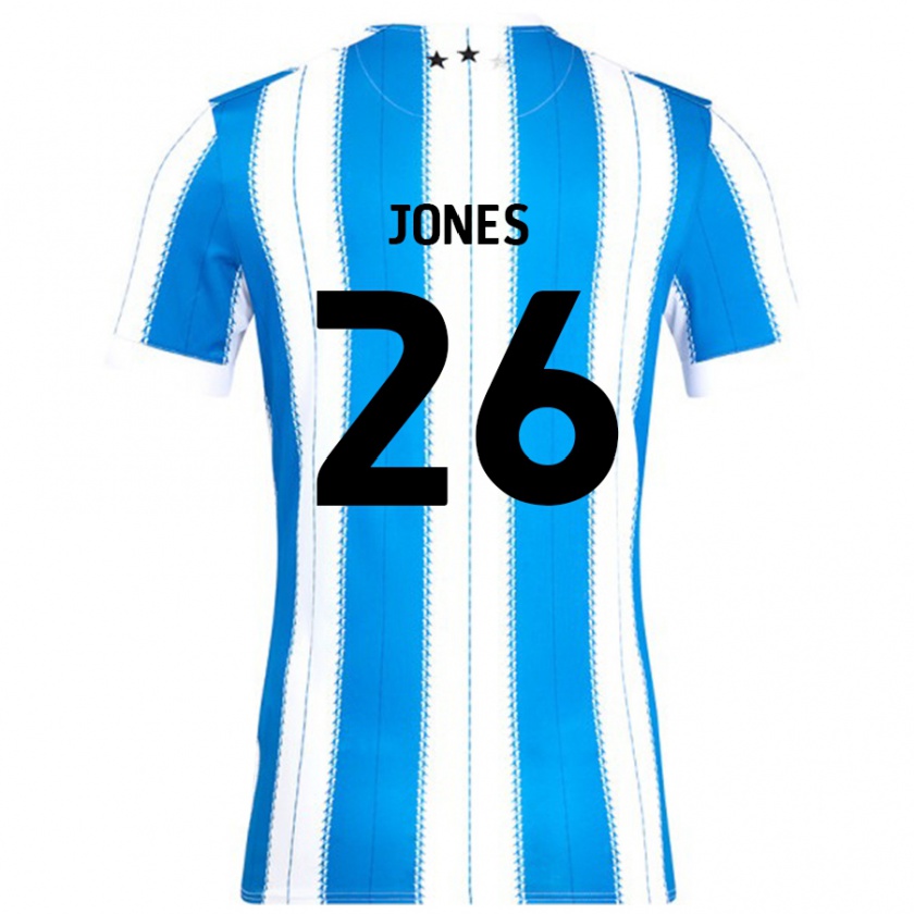 Kandiny Niño Camiseta Patrick Jones #26 Azul Blanco 1ª Equipación 2024/25 La Camisa