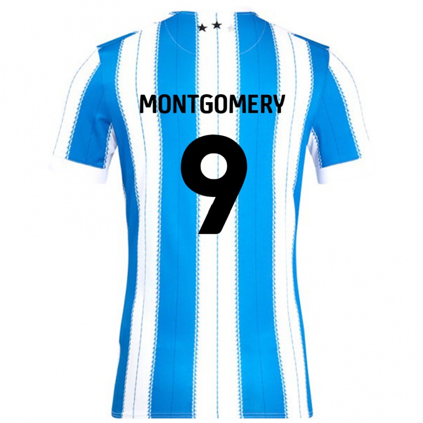 Kandiny Niño Camiseta Ria Montgomery #9 Azul Blanco 1ª Equipación 2024/25 La Camisa México